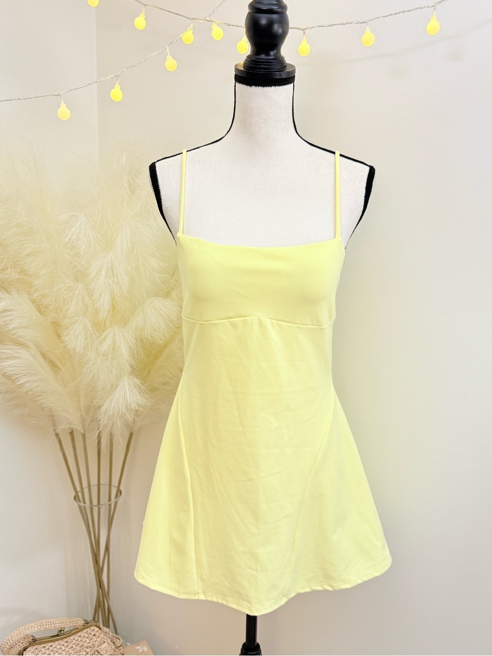 🌾 AS Revival Yellow Spaghetti Strap Skort Romper